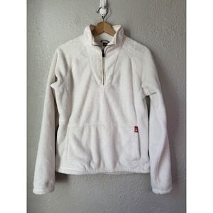 The North Face Quarter Zip Fleece Pullover Cream White Womens Medium